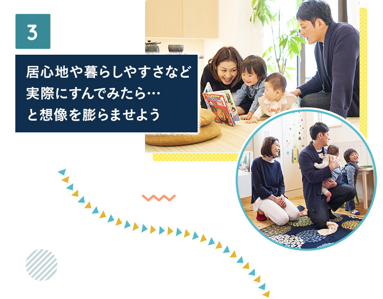 居心地や暮らしやすさなど実際にすんでみたら…と想像を膨らませよう